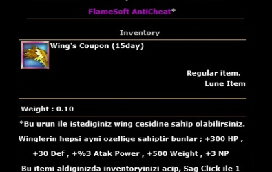 Emblem,SolarTatto,Drayad(Noah),Talisman,Wing's Coupon (Kanat) Özellikleri İçeride !